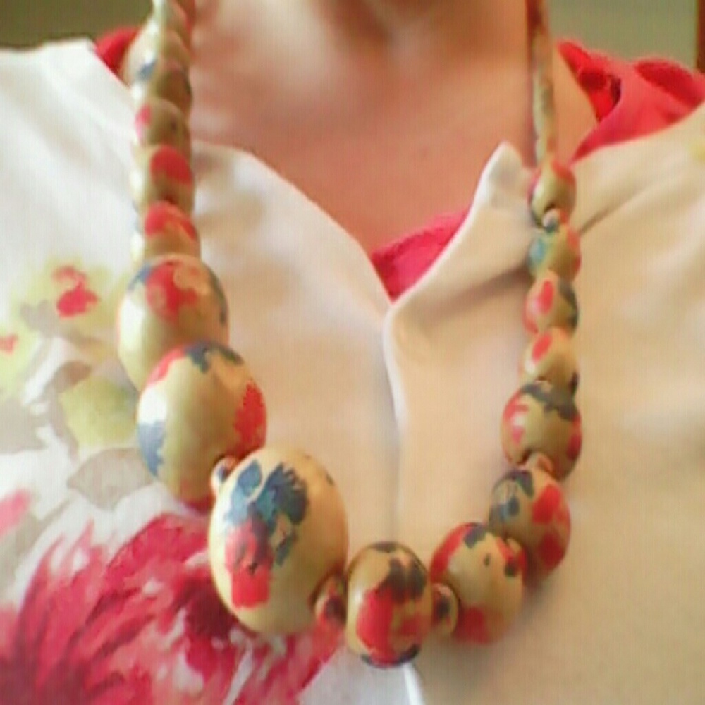Handpainted Wooden Necklace